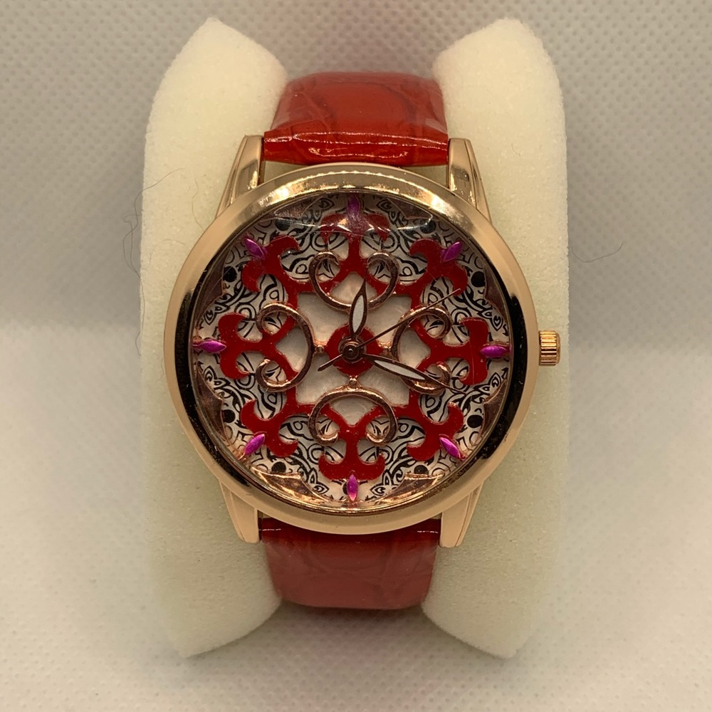 STRADA WATCH WITH RED FAUX LEATHER BAND - Picture 2 of 8